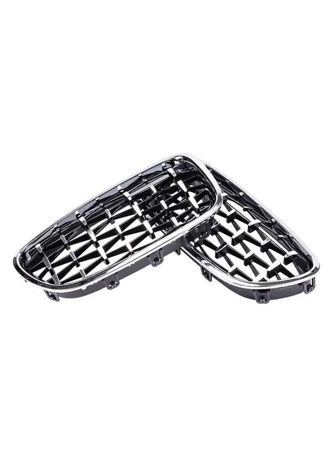BMW 5 Series Front Kidney Grille Diamond Mesh Inserts In Silvery And Black - Image 3